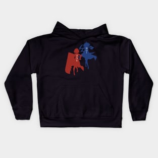 BOFURI Maple and Sally : Anime Characters Figure in Silhouette Design with Her Japanese Name Kids Hoodie